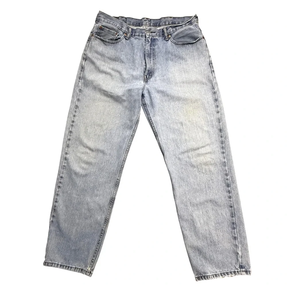 Levis 550 Jeans Mens 38x32 Light Wash Relaxed Fit Tapered Leg‎ Denim Zip Fly